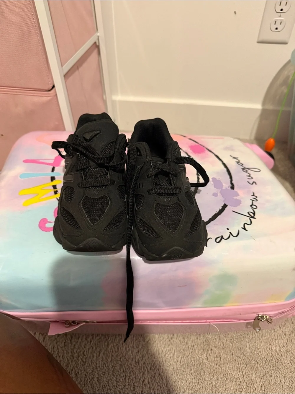 New Balance Black Kids' Lace-Up Sneakers